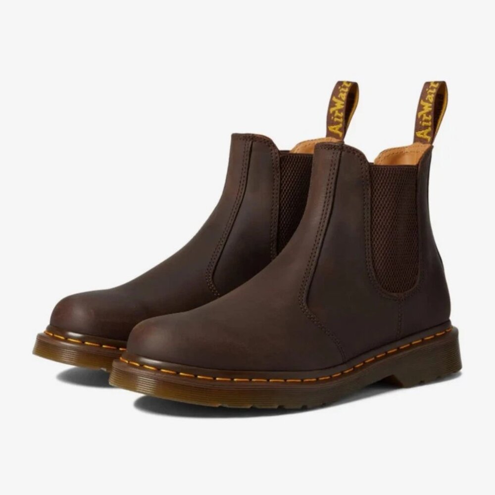 Doc Dr. Martens 2976 SR Chelsea Boots Size 5M 6L Brown Leather Slip Resistant